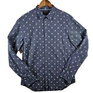 Banana Republic Emb. Grant Fit Long Sleeve Button Shirt Custom‎ 078 Wash Blue L